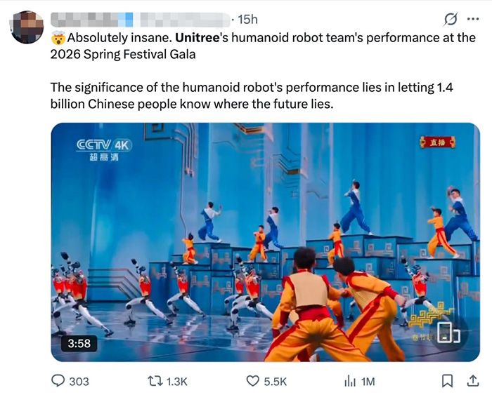 外網爆火、國人刷屏:今年春晚的機器人“頂流”，為什么還是宇樹?